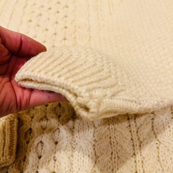 Highland Home Industries Scotland Scottish Thistle Cable Knit Aran Wool Sweater - Picture 9 of 16